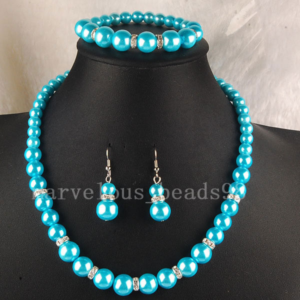 sky blue pearl necklace
